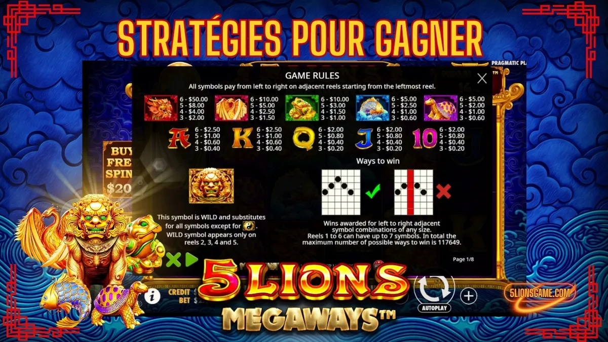 Stratégies pour Gagner dans 5 Lions